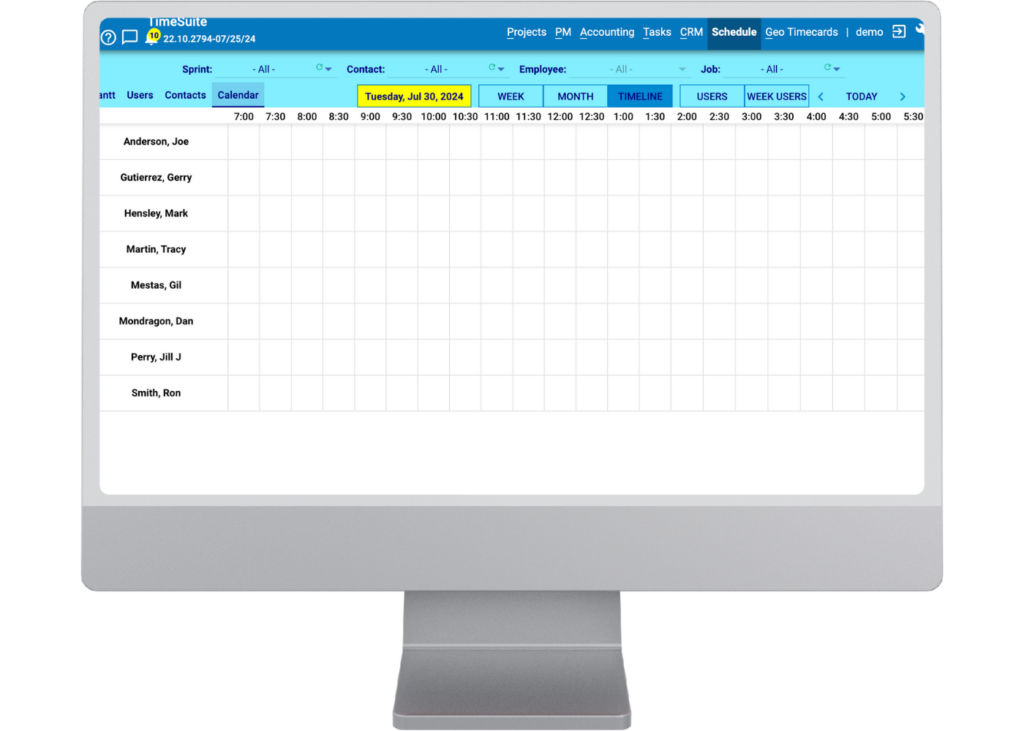 Home page timesuite